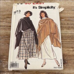 Vintage It’s Simplicity Uncut Cape and Skirt Patterns Size 10-20 9813